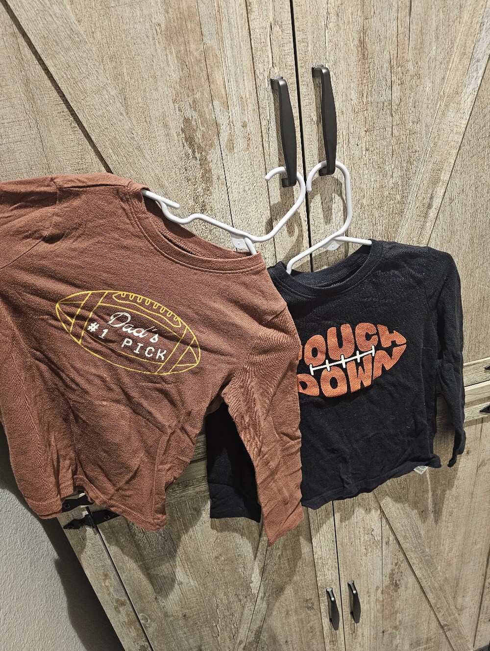 Old Navy Boys Football Long Sleeve Shirt Bundle - Touchdown & Dad’s #1 Pick - 5T